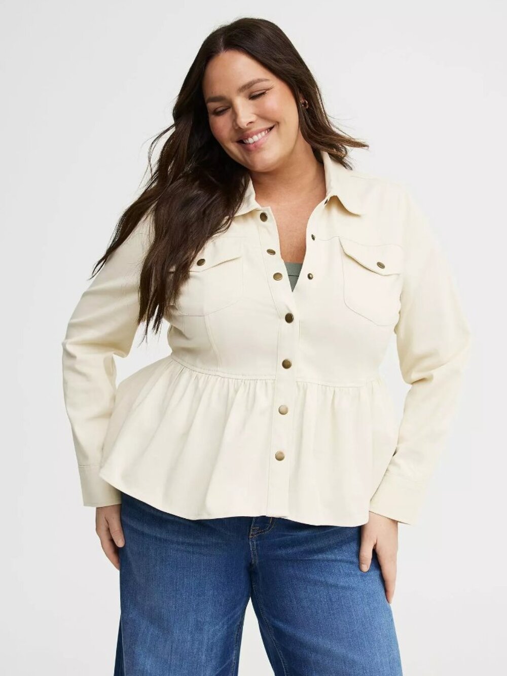 NWT Torrid Peplum Twill Jacket